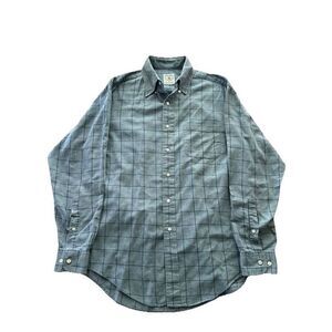 Brooks Brothers Sport Shirt‎ Men's Medium Wool Blend Blue Check L/S Button Down